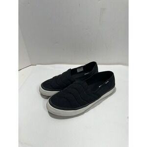 Keds Womens Sz 8 Double Decker Wave Nylon Sneakers Black Slip On Shoes